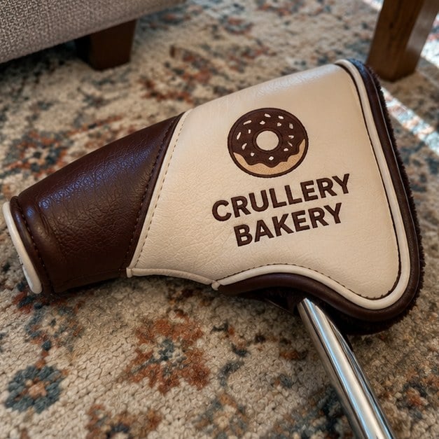 Customer photo of a custom putter and headcover